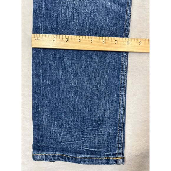 Alesbury Jeans Mens 35x30 Blue Denim Straight Fit Stretch Medium Wash - Picture 5 of 6